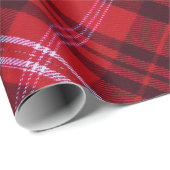 Bold Red Black and White Tartan Plaid Geschenkpapier (Rolleneckpunkt)