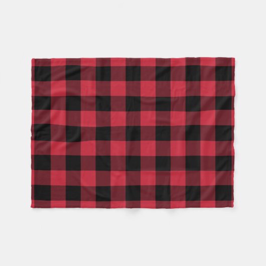 Bold Red Black Buffalo Kariert Lumberjack Muster Fleecedecke (Vorderseite (Horizontal))