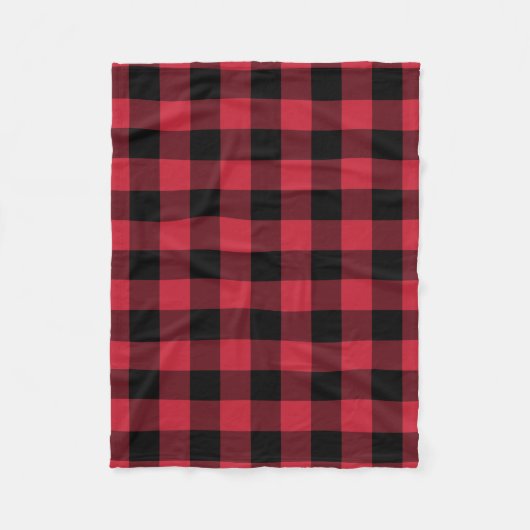 Bold Red Black Buffalo Kariert Lumberjack Muster Fleecedecke (Vorderseite)