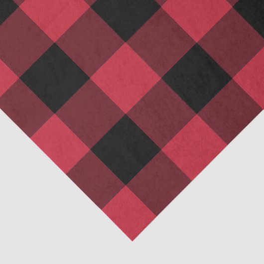 Bold Red Black Buffalo Karo Lumberjack Pattern Seidenpapier (Detail)