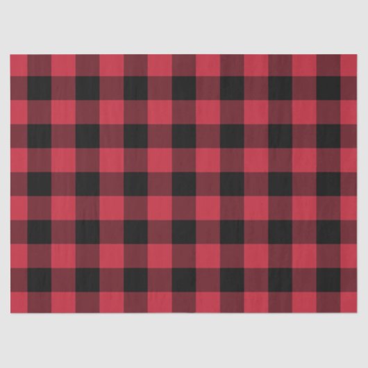 Bold Red Black Buffalo Karo Lumberjack Pattern Seidenpapier (Vorderseite)