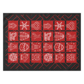 Bold Red & Black Geometric Christmas Tablecloth Tischdecke (Vorderseite (Horizontal))