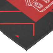 Bold Red & Black Geometric Christmas Tablecloth Tischdecke (Schrägansicht)