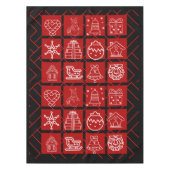 Bold Red & Black Geometric Christmas Tablecloth Tischdecke (Vorderseite)