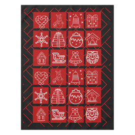 Bold Red & Black Geometric Christmas Tablecloth Tischdecke