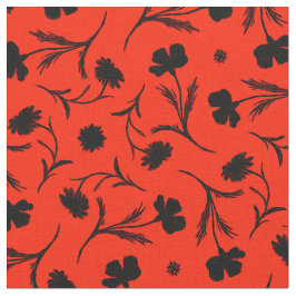 Bold Red Black Liberty Floral Pattern Klasse Chic Stoff