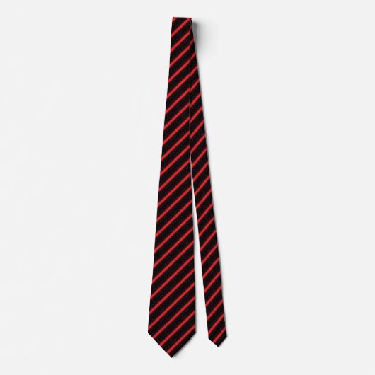 Bold Red & Black Stripe Pattern Krawatte (Vorderseite)