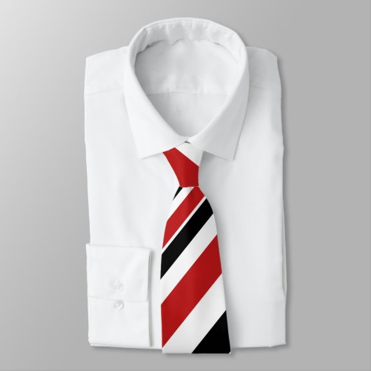 Bold Red Black Stripes Neck Tie Krawatte (Gebunden)