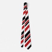 Bold Red Black Stripes Neck Tie Krawatte (Rückseite)