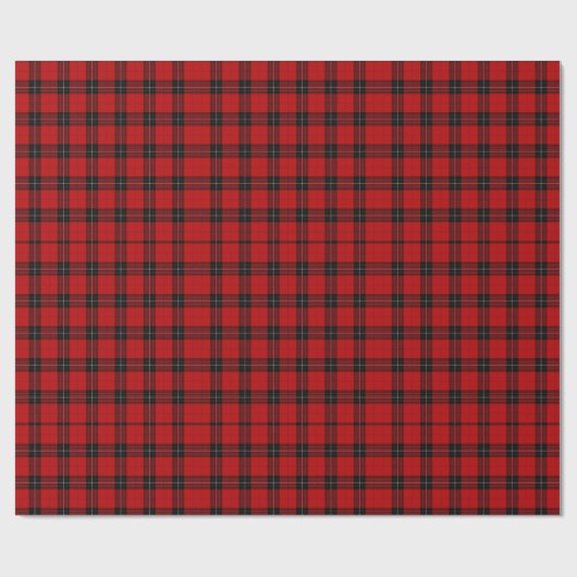 Bold Red & Black Tartan Plaid Seamless Pattern Geschenkpapier (Flach)