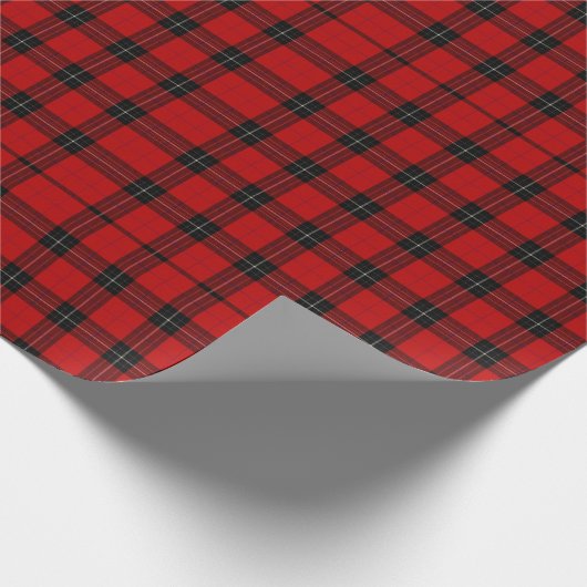 Bold Red & Black Tartan Plaid Seamless Pattern Geschenkpapier (Ecke)