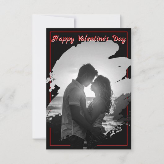 Bold Red & Black Valentine’s Day Photo Card (Vorderseite)