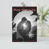 Bold Red & Black Valentine’s Day Photo Card (Stehend Vorderseite)