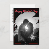 Bold Red & Black Valentine’s Day Photo Card (Vorne/Hinten)