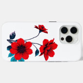 Bold Red Blossom Flo Case-Mate iPhone Hülle (Rückseite (Horizontal))