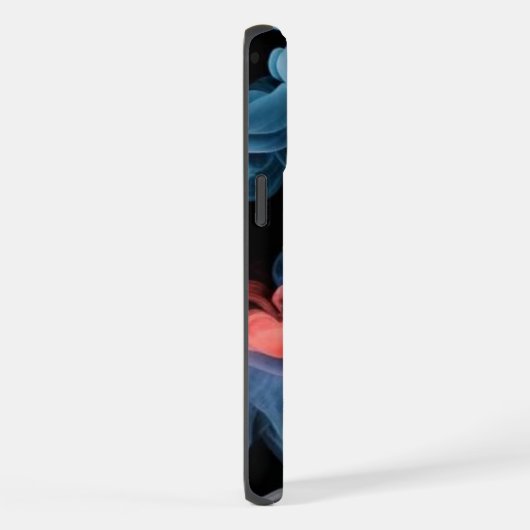 Bold Red Blue Smoke Art - Handy Case iPhone Hülle (Rechte Seite)