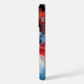 Bold Red Blue Smoke Art - Handy Case iPhone Hülle (Linke Seite)