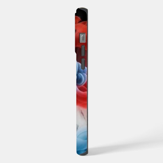 Bold Red Blue Smoke Art - Handy Case iPhone Hülle (Linke Seite)