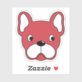 Bold Red Bulldog 3"x3" Vinyl Sticker
