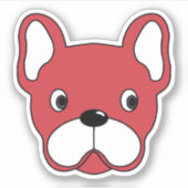 Bold Red Bulldog 3"x3" Vinyl Sticker (Vorderseite)