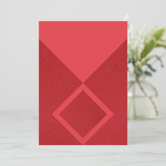 Bold Red Diamond Minimalistisch Invite - Anpassbar Save The Date (Stehend Vorderseite)