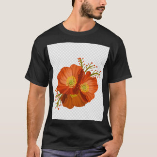 Bold Red Floral Art T - Shirt - Lebhaft handgefert