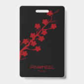 Bold Red Floral Ausweis (Rückseite)