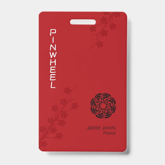 Bold Red Floral Ausweis (Vorderseite)