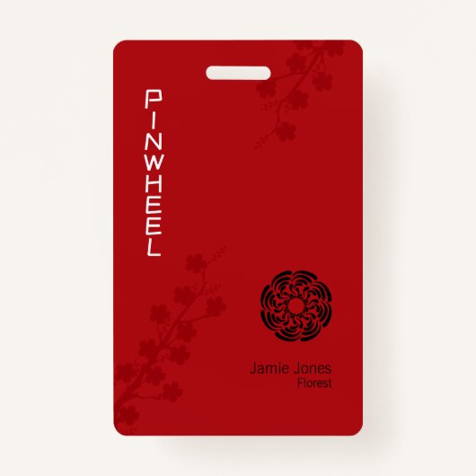 Bold Red Floral Ausweis (Vorderseite)