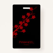 Bold Red Floral Ausweis (Rückseite)