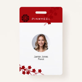 Bold Red Floral Ausweis