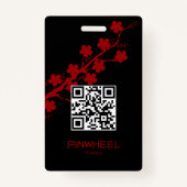 Bold Red Floral Ausweis (Rückseite)