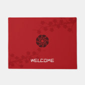 Bold Red Floral Fußmatte (Vorderseite)