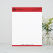 Bold Red Floral Letterhead (Stehend Vorderseite)
