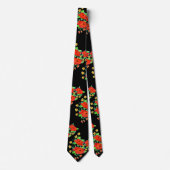 Bold Red Floral Necktie Krawatte (Vorderseite)