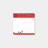 Bold Red Floral Post-it Klebezettel (Vorderseite)