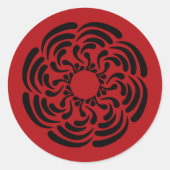 Bold Red Floral Runder Aufkleber (Vorderseite)