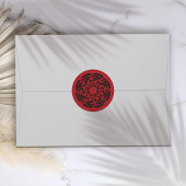 Bold Red Floral Runder Aufkleber