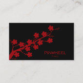 Bold Red Floral Visitenkarte (Rückseite)