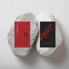 Bold Red Floral Visitenkarte