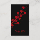 Bold Red Floral Visitenkarte (Rückseite)