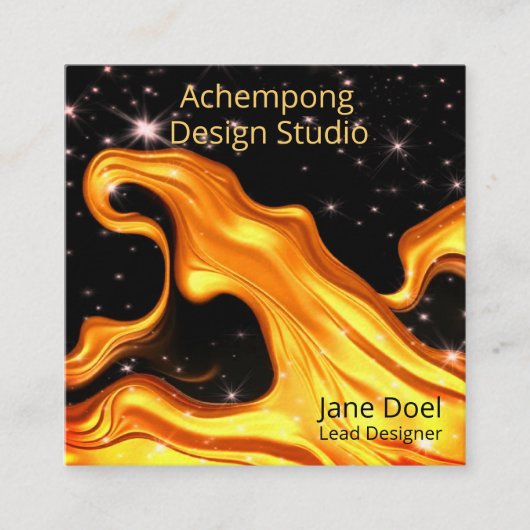 Bold Red Gold Wave Abstrac – Creative Entrepreneur Quadratische Visitenkarte (Vorderseite)