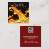 Bold Red Gold Wave Abstrac – Creative Entrepreneur Quadratische Visitenkarte (Vorne/Hinten)