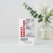 Bold Red Gray White Modern Beruflich Minimalistisc Visitenkarte (Stehend Vorderseite)