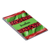Bold Red & Green Animal Print Personalized Notizblock (Rechte Seite)