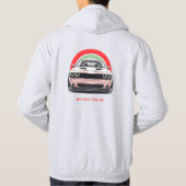 Bold Red & Green Dodge Challenger Illustration Hoodie (Rückseite)
