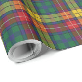 Bold Red Green Yellow Kariert Buchanan Tartan Geschenkpapier (Rolleneckpunkt)