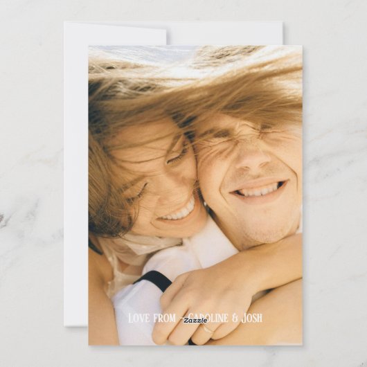 Bold Red Hand gezeichnet Stripe Foto Weihnachten (Rückseite)