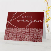 Bold Red Happy Kwanzaa Single Foto Holiday Card Karte (Gelbe Blume)