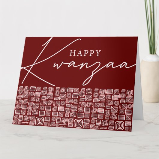 Bold Red Happy Kwanzaa Single Foto Holiday Card Karte (Vorderseite)